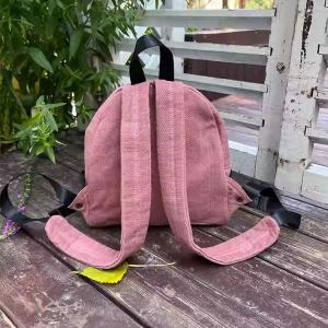 Casual Dusty Pink Cotton Linen Backpack Purse