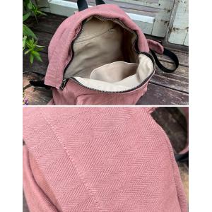 Casual Dusty Pink Cotton Linen Backpack Purse