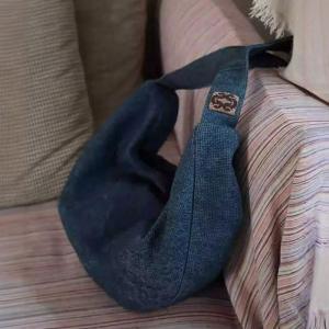 Folk Style Cotton Linen Plain Crossbody Side Bag