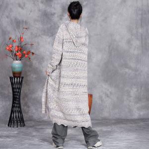 Crochet Knitting Hooded Oversized Cardigan