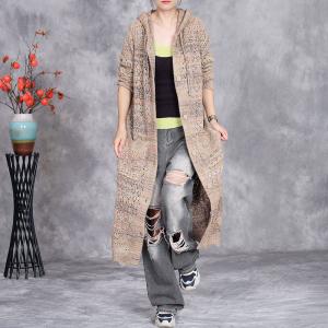 Crochet Knitting Hooded Oversized Cardigan