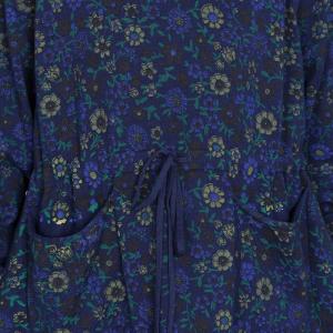 Crochet Lace Hem Tied Waist Floral Dress