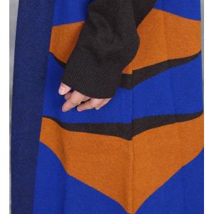 Artistic Modern Patterned Cashmere Sweater Dress