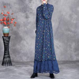Empire Waist Floral Crochet Lace Fall Dress