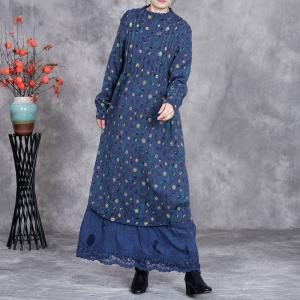 Empire Waist Floral Crochet Lace Fall Dress