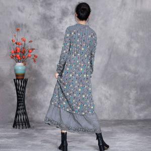 Empire Waist Floral Crochet Lace Fall Dress