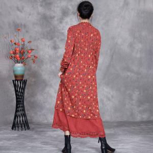 Empire Waist Floral Crochet Lace Fall Dress