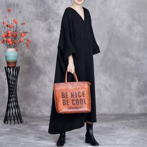 V-Neck Plus Size Black Modest Quilted Caftan Dress