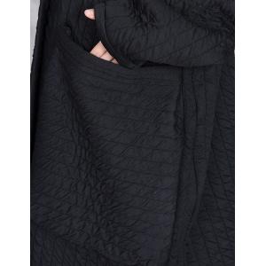 Modest Fashion Black Plus Size Quilted Muslim Coat