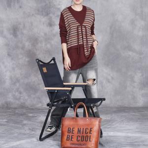Unique Striped Tassle Pankou Pullover Sweater