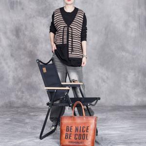 Unique Striped Tassle Pankou Pullover Sweater