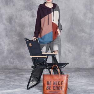 Color Blocks Long Sleeves Hooded Sweater