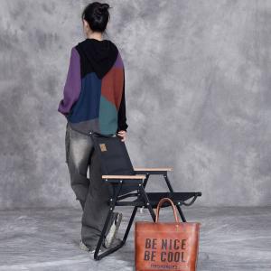 Color Blocks Long Sleeves Hooded Sweater
