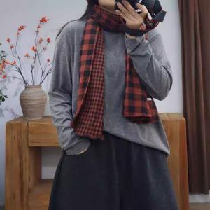 Cotton Linen Classic Tartan Scarf