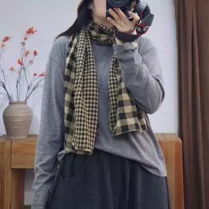 Cotton Linen Classic Tartan Scarf