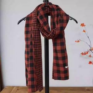 Cotton Linen Classic Tartan Scarf