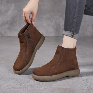 Platform Slip-On Ankle Boots
