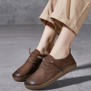 Lazy Day Leather Cozy Granny Flats