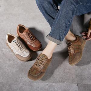 Suede Leather Patchwork 90s Trainers for Women