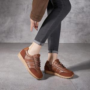 Suede Leather Patchwork 90s Trainers for Women