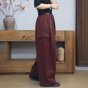 Zip Decoration Fleeced Lined Baggy Balloon Jeans