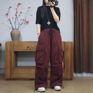 High Waist Casual Fleeced Baggy Cargo Pants
