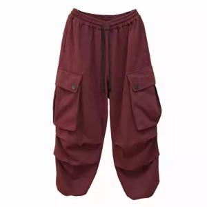 High Waist Casual Fleeced Baggy Cargo Pants