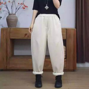 Fleeced Lining Winter Plain Cotton Sweat Pants