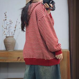 90s Fashion Front Zip Cotton Knitted Hooded Jacket