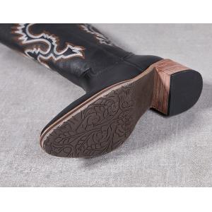 British Style Pointed Toe High Embroidery Cowboy Boots