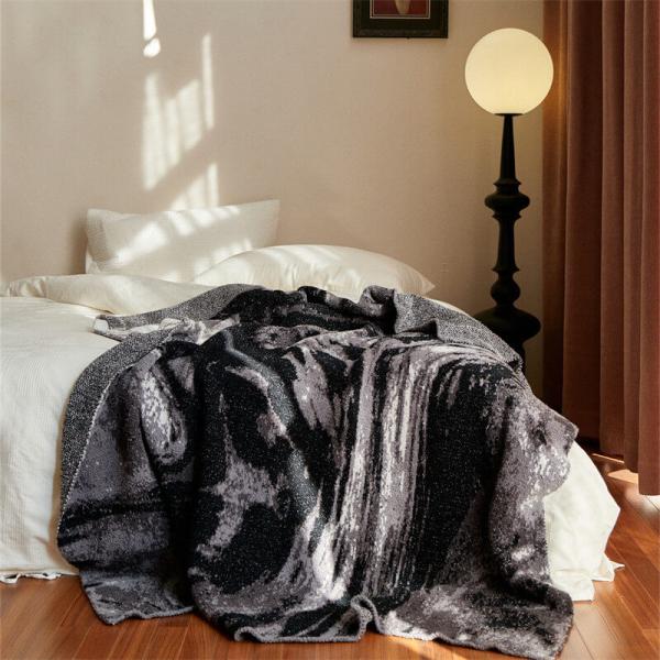 90s Fashion Modern Printed Gray Minimalist Blanket