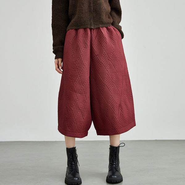 Cotton Quilted Wide Leg Culottes for Women