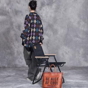 Colorful Rhombus Patterned Cashmere Granny Cardigan