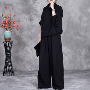 Mock Neck Cotton Pleated Sweater