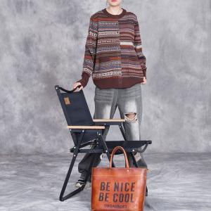 Elegant Totem Printed Short Sweater Cardigan