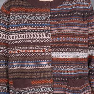 Elegant Totem Printed Short Sweater Cardigan
