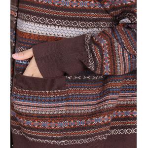 Elegant Totem Printed Short Sweater Cardigan