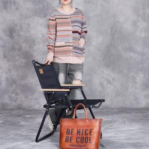 Elegant Totem Printed Short Sweater Cardigan
