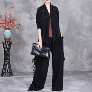 Lazy Day Asymmetrical Tassel Shawl Cardigan
