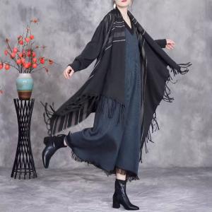 Lazy Day Asymmetrical Tassel Shawl Cardigan