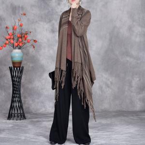 Lazy Day Asymmetrical Tassel Shawl Cardigan