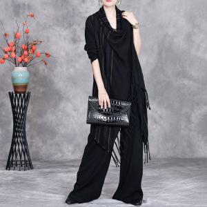 Lazy Day Asymmetrical Tassel Shawl Cardigan