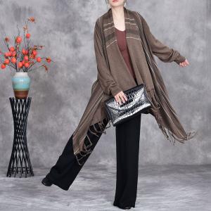Lazy Day Asymmetrical Tassel Shawl Cardigan