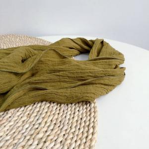 Solid Color Pleated Linen Scarf