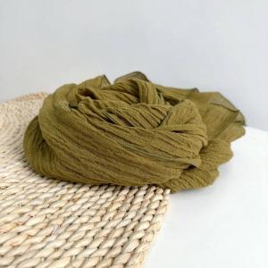 Solid Color Pleated Linen Scarf