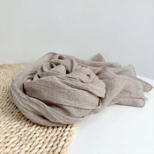 Solid Color Pleated Linen Scarf