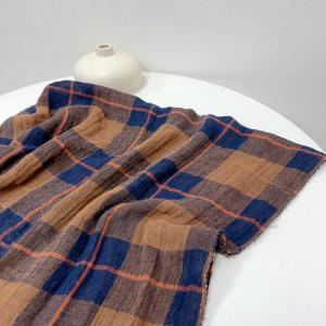Cotton Linen Classic Fringed Gingham Scarf