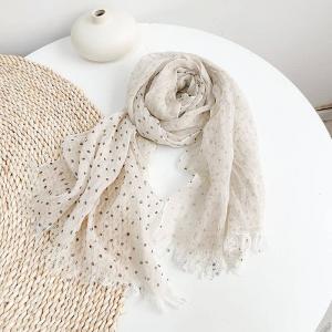 Boho Style Polka Dot Flax Scalf