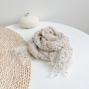 Boho Style Polka Dot Flax Scalf