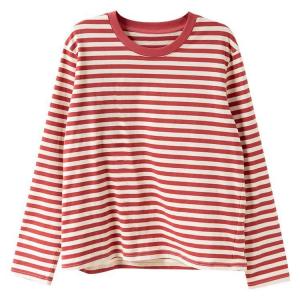 Long Sleeves Crew Neck Cotton Striped T-shirt